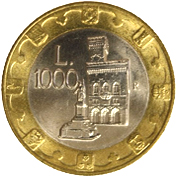 1.000 Lire San Marino 1997 verso