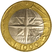 1.000 Lire San Marino 1999 verso