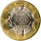 1.000 Lire San Marino 2001 verso