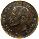 2 centesimi Regno Italia Vittorio Emanuele III valore dritto