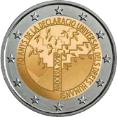 2 Euro Commemorative coin Andorra 2018 - 70 years of the Universal Declaration of Human Rights