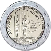 2 Euro Commemorative coin Andorra 2018 - 25th anniversary of the Constitution of Andorra