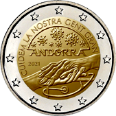 2 Euro Commemorativo Andorra 2021 - Cura degli anziani