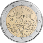 2 Euro Commemorative coin Andorra 2022 - Anniversary of the Monetary Agreement between Andorra and the European Union