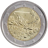 2 Euro Commemorativo Andorra 2024 - Anniversario sci ad Andorra