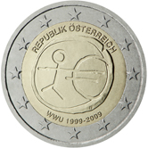2 Euro Commemorative coin Austria 2009 - 10th anniversary of Economic and Monetary Union