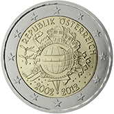 2 Euro Commemorative coin Austria 2012 - 10th anniversary of the Euro