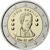 2 Euro Commemorative coin Belgium 2009 Louis Braille