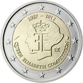 2 Euro Commemorative coin Belgio 2012 - anniversary of Queen Elisabeth Music Competition