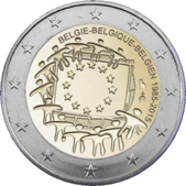 2 Euro Commemorativo Belgio 2015 - Anniversario bandiera europea