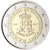 2 Euro Commemorative coin Belgium 2017 - 200 years University of Liège