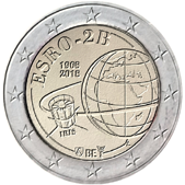 2 Euro Commemorativo Belgio 2018 - Anniversario lancio satellite