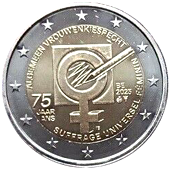 2 Euro Commemorative coin Belgium 2023 - Anniversario suffragio femminile 