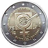 2 Euro Commemorativo Belgio 2023 - Anniversario suffragio femminile 