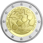 2 Euro Commemorative coins Cyprus 2023 - Anniversary Central Bank of Cyprus