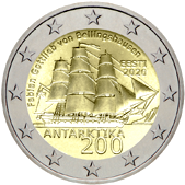 2 Euro Commemorativo Estonia 2020 - Anniversario scoperta Antartide