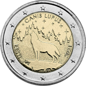 2 Euro Commemorativo Estonia 2021 - Il lupo animale nazionale estone