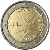 2 Euro commemorative coin Estonia 2023 - Barn swallow