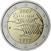 2 Euro Commemorativo Finlandia 2007 - Anniversario Indipendenza Finlandia