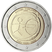 2 Euro Commemorativo Finlandia 2009 Unione Economica e Monetaria