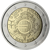 2 Euro Commemorativo Finlandia 2012 - 10 anniversario dell'Euro
