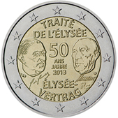 2 Euro Commemorativo Francia 2013 - Anniversario Trattato dell'Eliseo