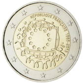 2 Euro Commemorative coin France 2015 -  30th anniversary of the Flag of Europe