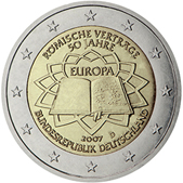 2 Euro Commemorativo Germania 2007 Trattati di Roma dritto