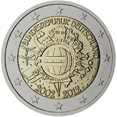 2 Euro Commemorative coin Germany 2012 - 10th anniversary of Euro