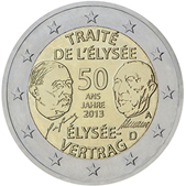2 Euro Commemorativo Germania 2013 - Anniversario Trattato dell'Eliseo