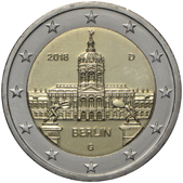 2 Euro Commemorativo Germania 2018 - Castello di Charlottenburg dritto