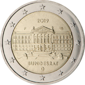 2 Euro Commemorativo Germania 2019 - Anniversario istituzione Bundesrat dritto