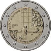 2 Euro Commemorativo Germania 2020 - Anniversario Genuflessione Varsavia dritto