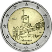 2 Euro Commemorativo Germania 2022 Turingia dritto