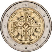2 Euro Commemorativo Germania 2023 Anniversario nascita Carlomagno dritto