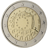 2 Euro Commemorativo Irlanda 2015 - anniversario bandiera europea