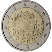 2 Euro Commemorativo Lituania 2015 - Anniversario bandiera europea