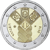 2 Euro Commemorativo Lituania 2018 - Anniversario fondazione stati baltici
