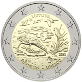 2 Euro Commemorativo Lituania 2021 - Riserva di Žuvintas