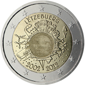 2 Euro Commemorative coin Luxembourg 2012 - 10th anniversary of Euro