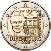 2 Euro Commemorativo Lussemburgo 2023 - Anniversario Camera dei Deputati e Costituzione 