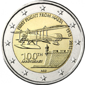2 Euro Commemorativo Malta 2015 - Anniversario primo volo da Malta