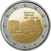 2 Euro Commemorativo Malta 2016 - Gigantia
