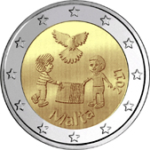 2 Euro Commemorativo Malta 2017 - From Children in Solidarity: Pace