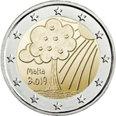 2 Euro Commemorativo Malta 2019 - From Children in Solidarity: Natura e ambiente