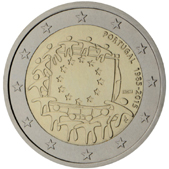 2 Euro Commemorativo Portogallo 2015 - Anniversario bandiera europea