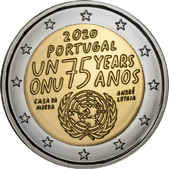 2 Euro Commemorativo Portogallo 2020 - Anniversario ONU