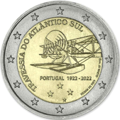 2 Euro Commemorativo Portogallo 2022 - Anniversario prima trasvolata Atlantico meridionale