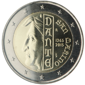 2 Euro Commemorative coin Republic of San Marino 2015 - Dante Alighieri