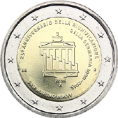 2 Euro Commemorative coin Republic of San Marino 2015 - 25 years of German Unity